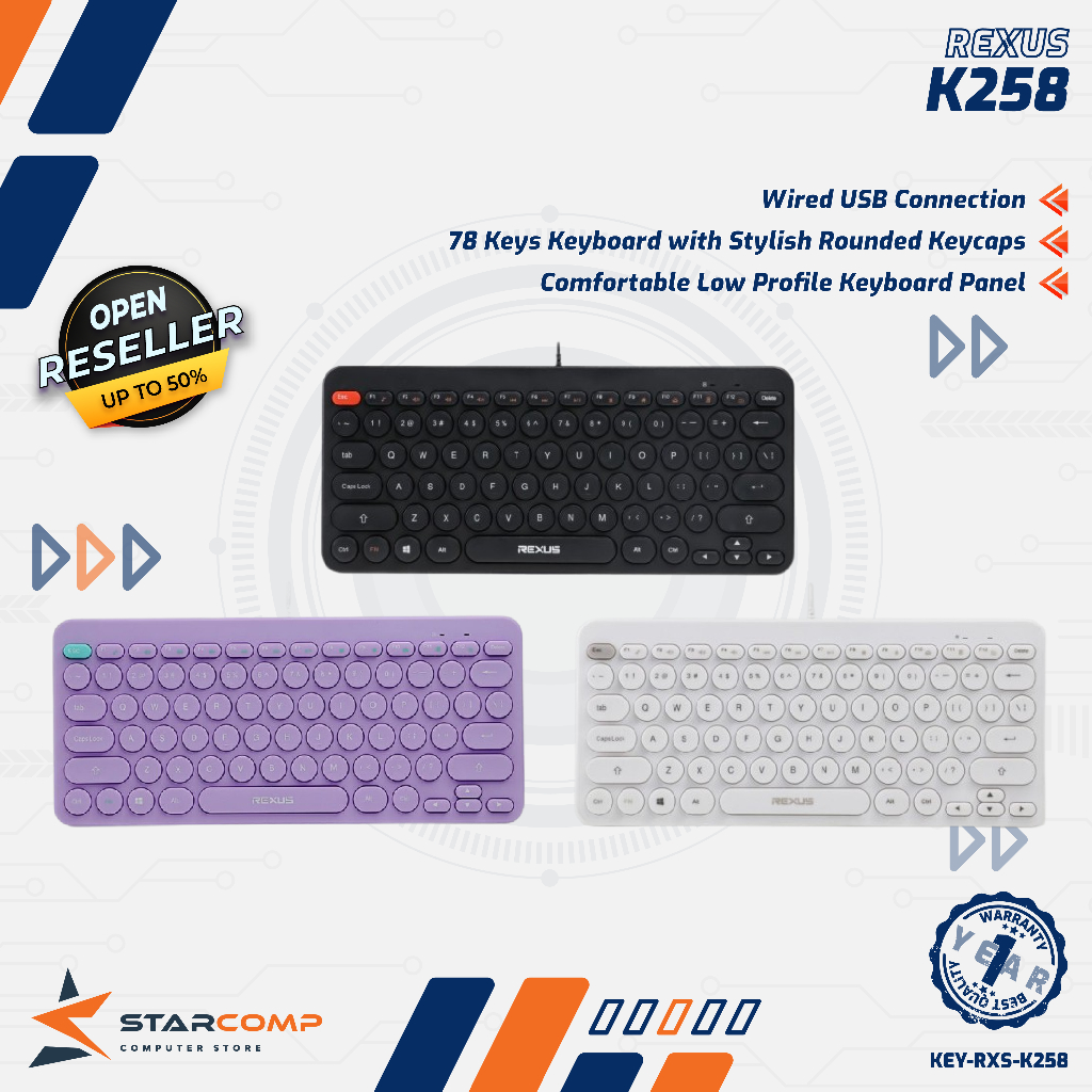 Jual Rexus K258 Keyboard Office Compact Design Wired K-258 | Shopee ...