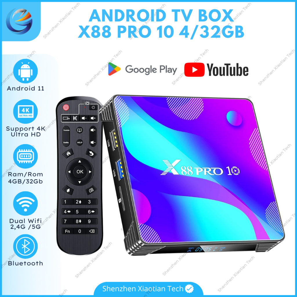 Jual Android TV Box X88 Pro 10 RAM 4/32GB | New Android Version 11.0 ...