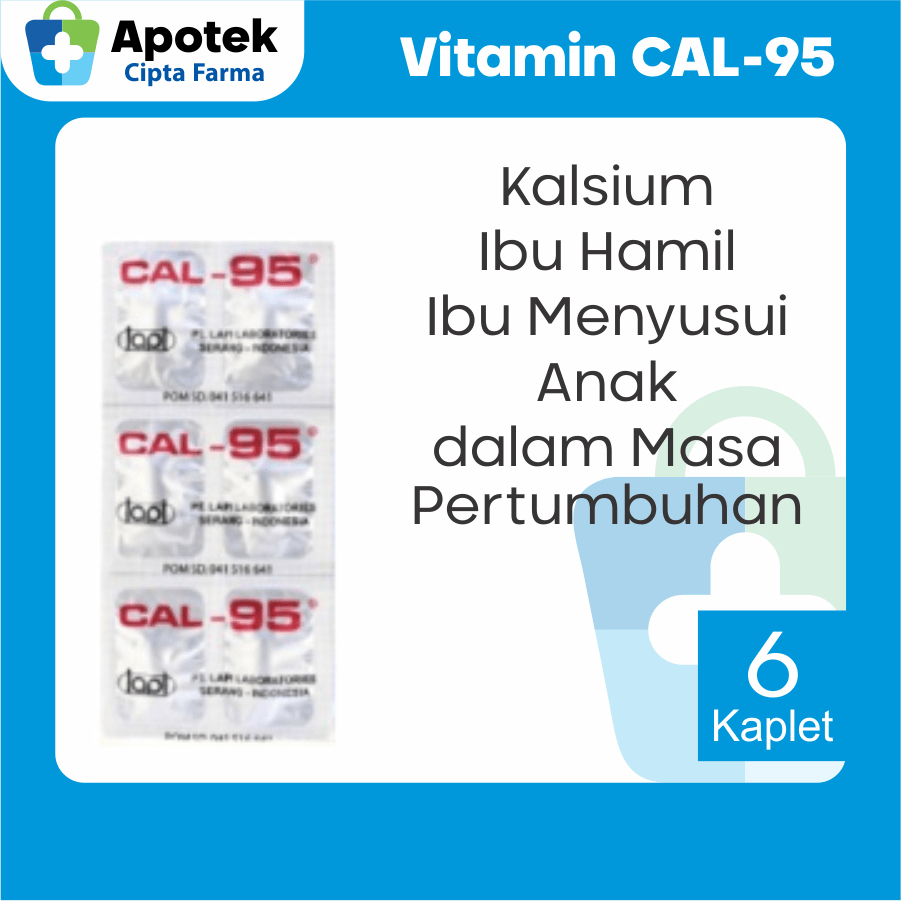 Jual Cal 95 Ibu Hamil Kalsium Ibu Menyusui Vitamin Calsium Tulang Anak ...