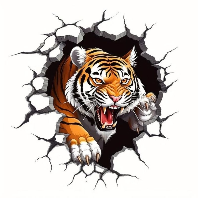 Jual stiker gambar macan size 20 cm bahan vynil print cut | Shopee ...