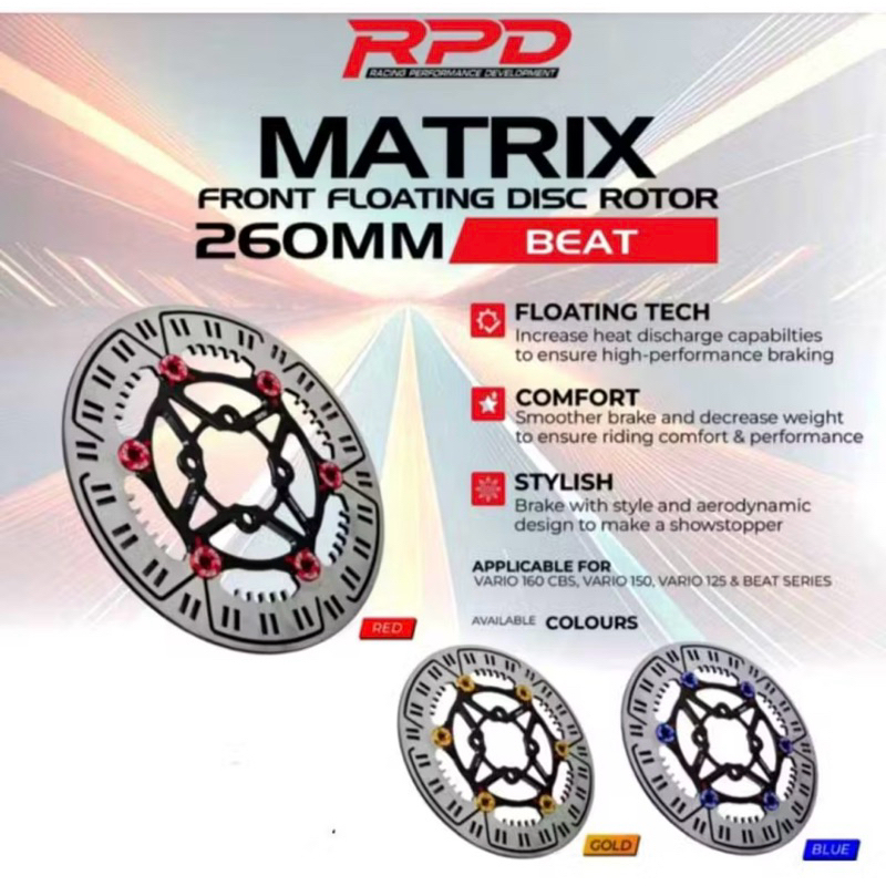 Jual DISC BEAKE PIRINGAN DEPAN RPD ROTOR MATRIX FLOATING CNC 260MM ...