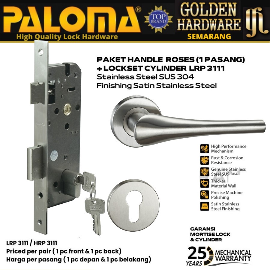 Jual PALOMA Gagang Pintu Door Handle Roses Set Stainless SUS 304 LRP ...