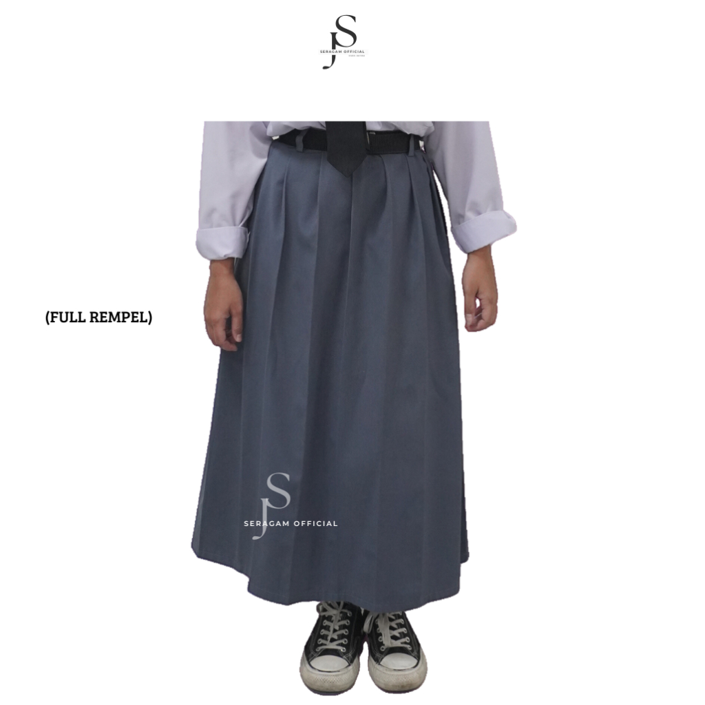 Jual Seragam Sekolah SMA Rok Full Rempel Abu Bahan Premium Kualitas ...