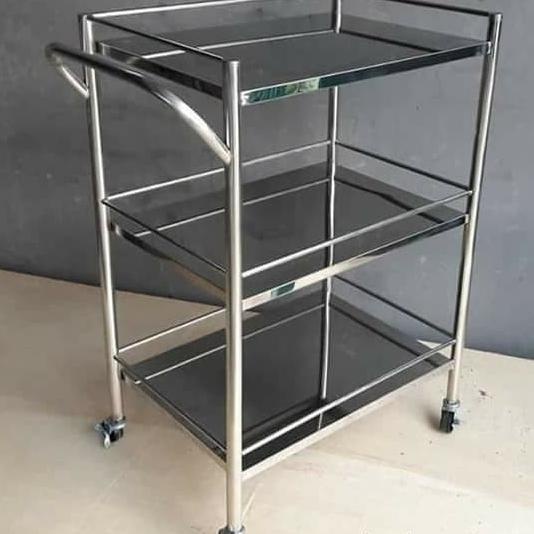 Jual Troly Instrument 3 Rak Stainless Steel/ Meja Instrumen 3 Rak ...