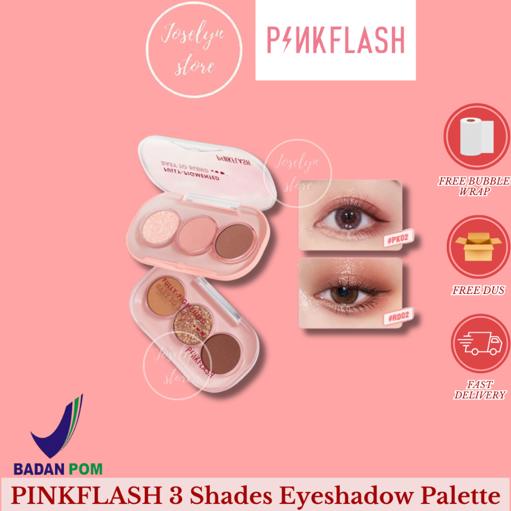 Jual PINKFLASH 3 Shades Eyeshadow Palette | Shopee Indonesia