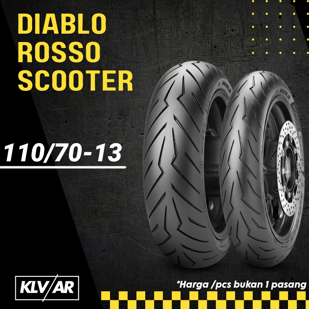 Jual Ban Tubeless Pirelli Diablo Rosso Scooter Ring 13 Ukuran 110/70-13 ...