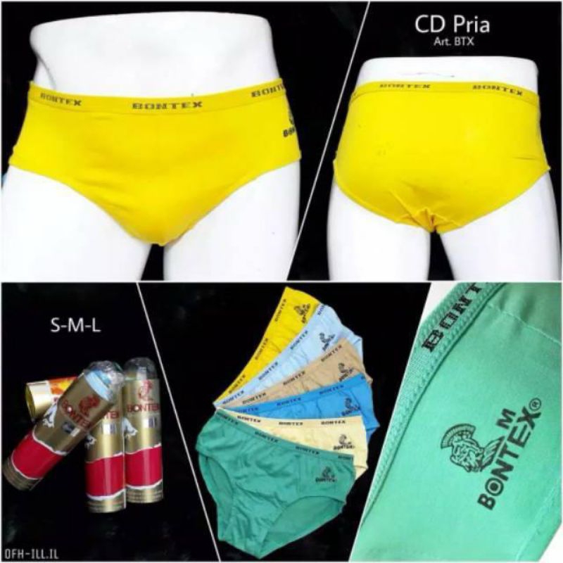 Jual Celana Dalam Pria Bontex Katun Polos Isi 1 PCS – Size S M L / CD ...