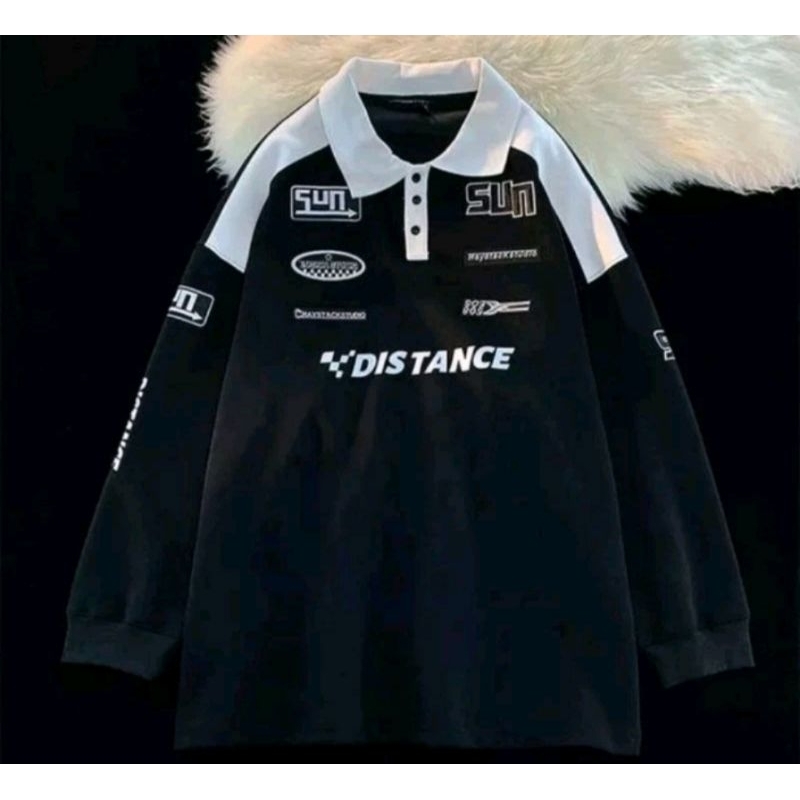 Jual SWEATER UNISEX DISTANCE COLLAR OVERSIZE | Shopee Indonesia
