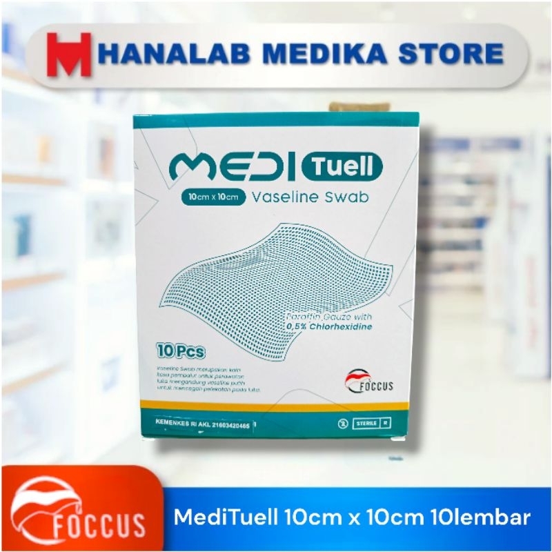 Jual FOCCUS MEDI Tuell UKURAN 10 cm x 10 cm Paraffin Gauze with 0,5% ...