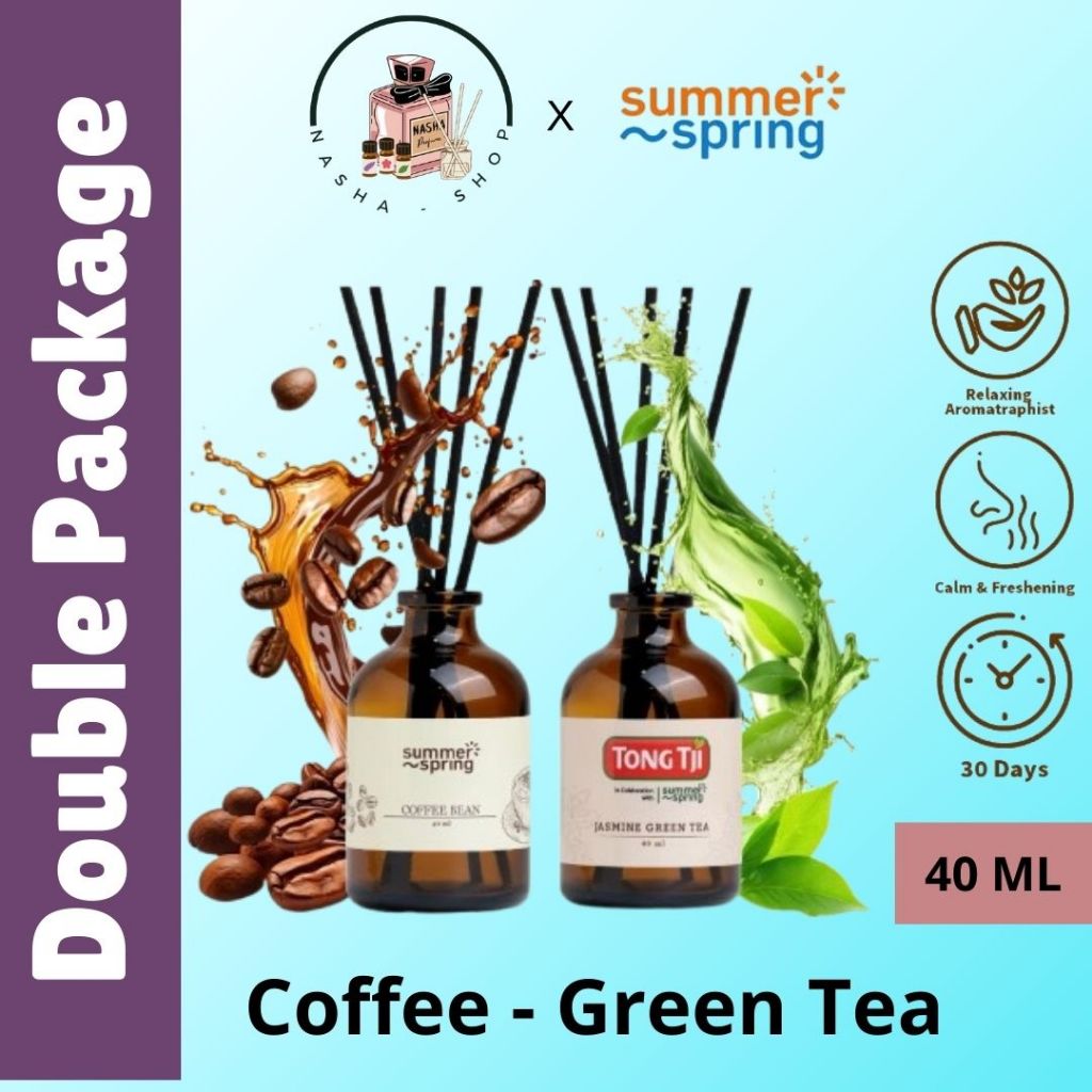 Jual PAKET REED DIFFUSSER COFFEE BEAN JASMINE GREEN TEA | 40 ML ...