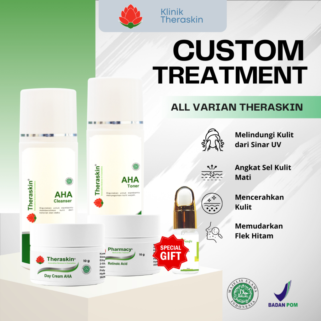 Jual THERASKIN PAKET CUSTOME ALL VARIAN BEST SELLER ISI 4 + GRATIS ...