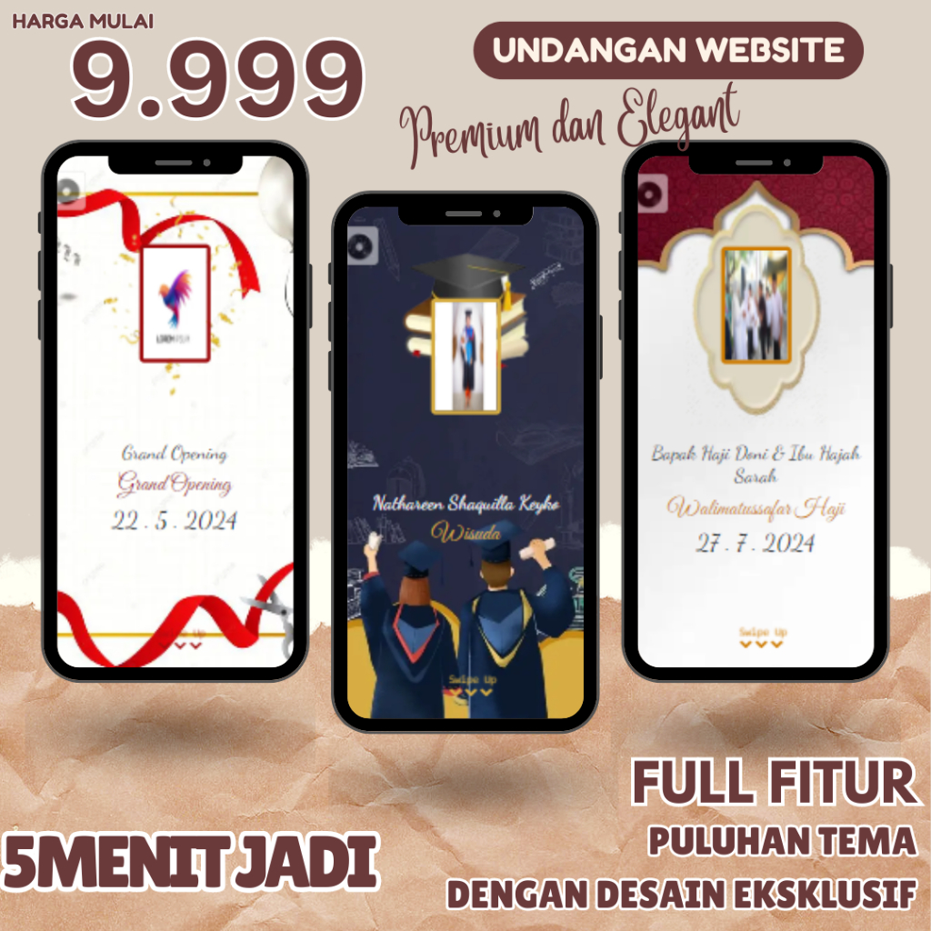 Undangan Digital Website Web Event Acara Cantik, Menarik, & Unik Keren [ TEMA EVENT ]
