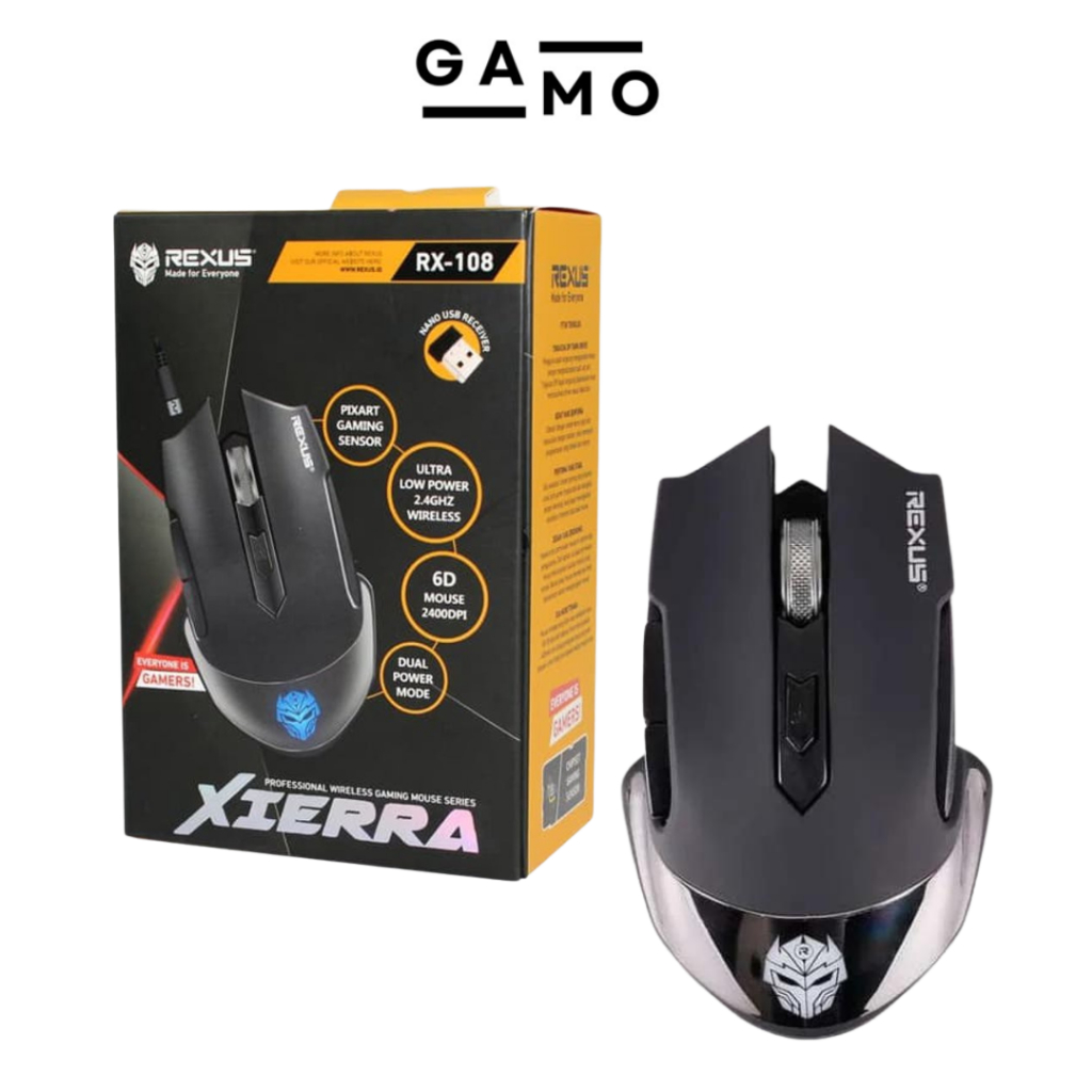 Jual MOUSE WIRELLES GAMING REXUS XIERRA RX 108 NEW ORIGINAL | Shopee ...
