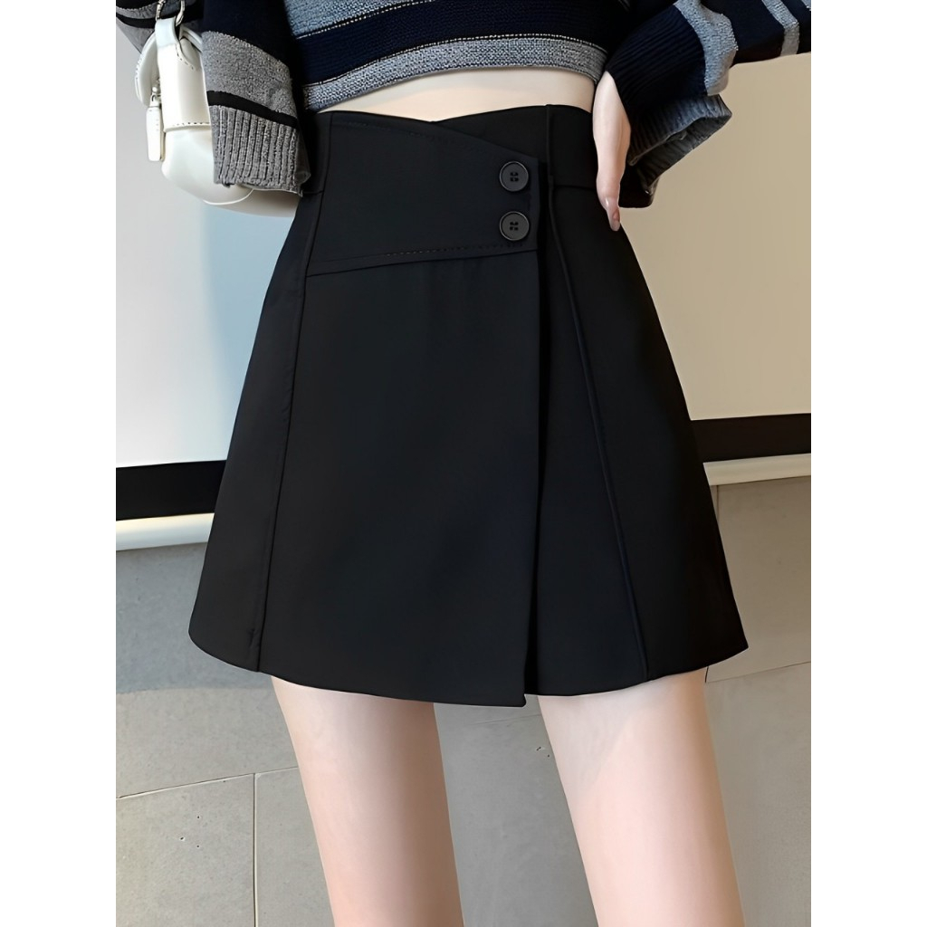 Jual KOREAN SKORT WANITA 6896 | ROK CELANA WANITA KANCING BUTTON ...