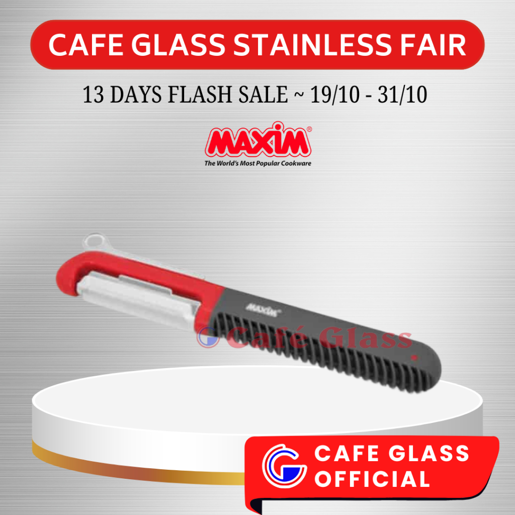 Maxim Tools Flex Grip Swivel Peeler 2In1 - Alat Pengupas Sayur / Buah / Bahan Makanan Stainless