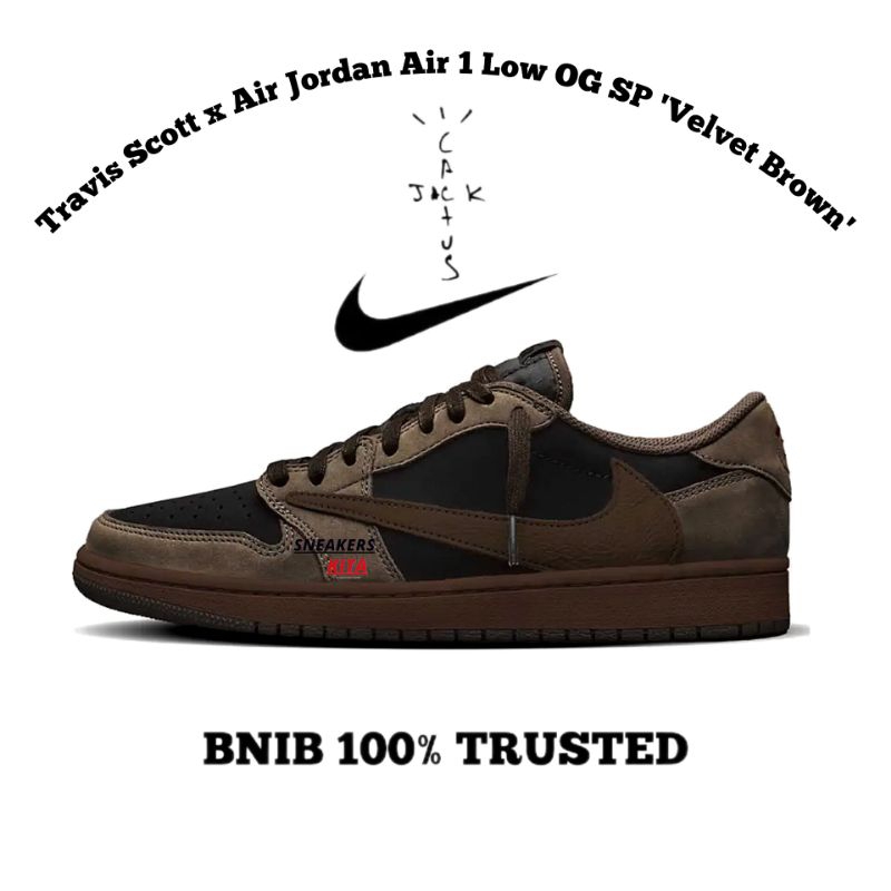 中古】<br>NIKE×Travis Scott <br>Air Jordan 1 Low OG Velvet
