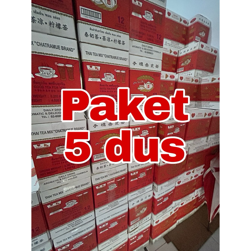 Jual Paket 5 Dus Thai Tea Chatramue 12x5x400gr Teh Thailand Original ...