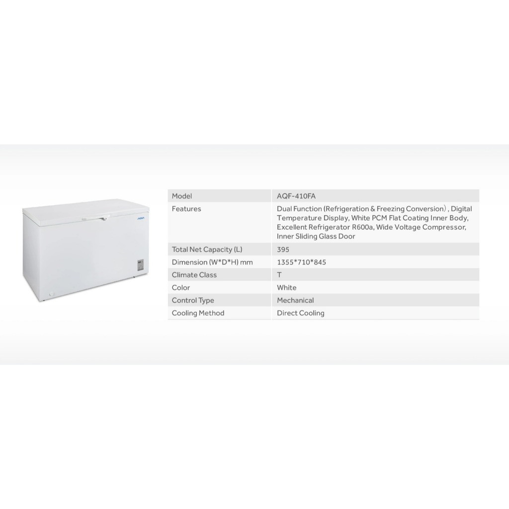 Jual BOX FREEZER AQUA 400 LITER AQF-410FA | Shopee Indonesia
