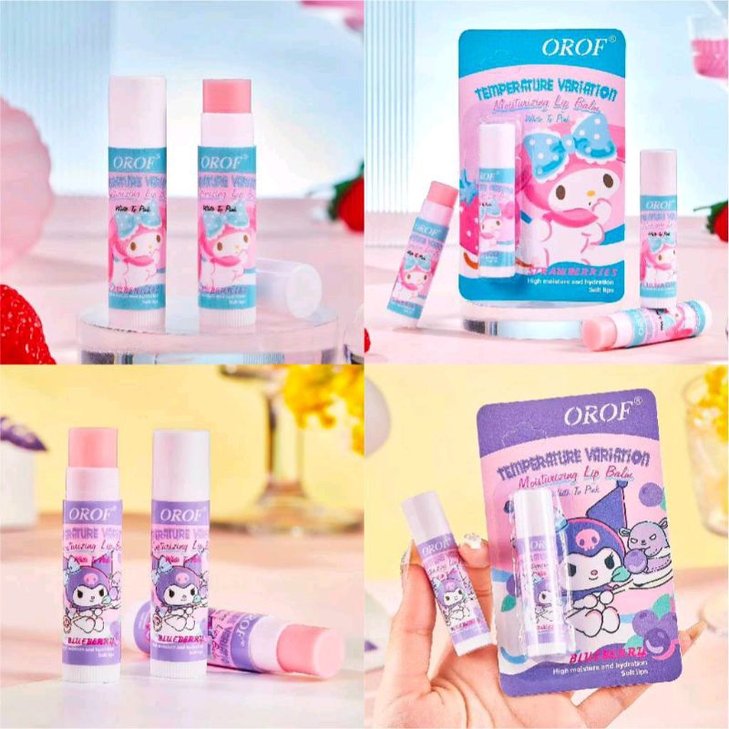 Jual OROF Sanrio Lip Balm Kuromi Melody Moisturizing Hydrating Lipstick ...