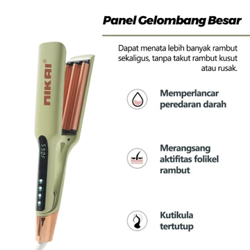 NIKAI N 9768 Catokan Curly Rambut Wanita Catok Rambut Pengeriting Pelurus Rambut 2 In 1 Ion