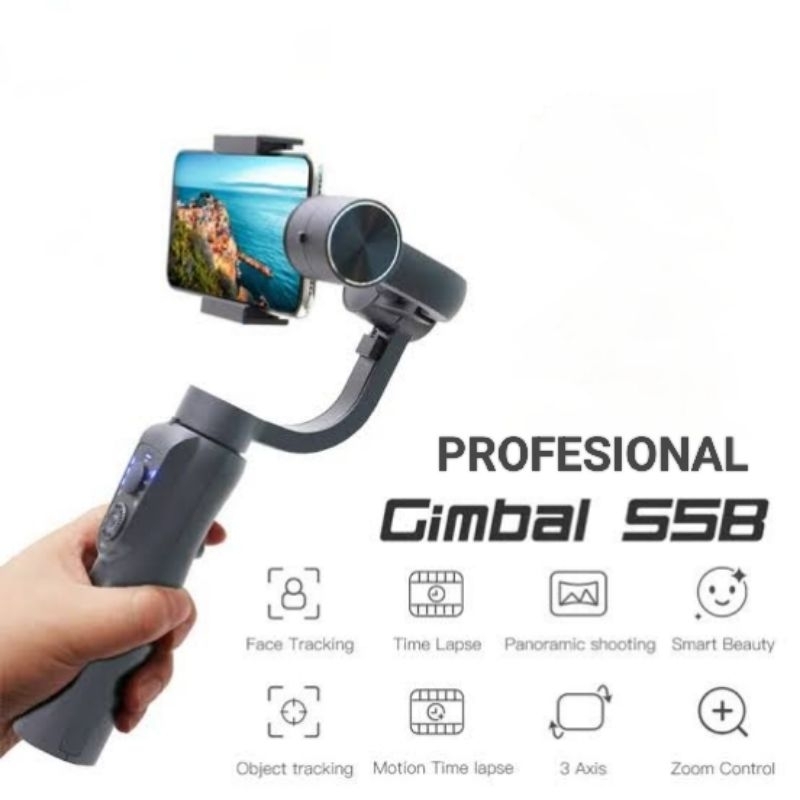 Gimbal Stabilisateur S5B à 3 Axes Universel Avec Bluetooth Image Balance Noir