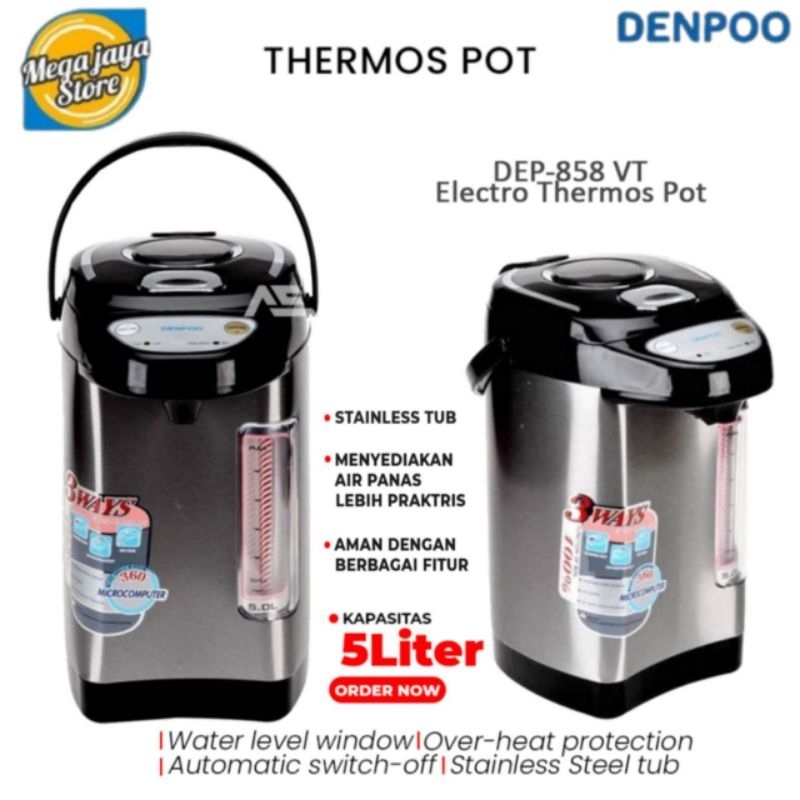 Jual Denpoo DEP-858VT Electro Pot / Termos Listrik [5 Liter] | Shopee ...