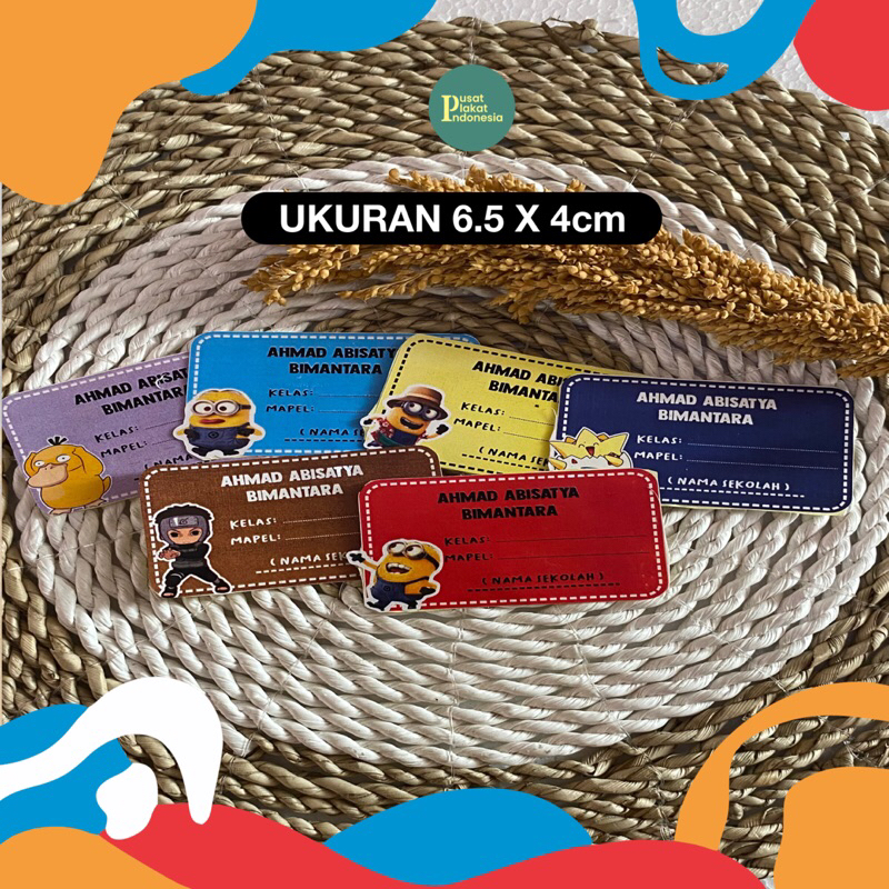 Jual STIKER LABEL NAMA PELAJARAN KARAKTER ISI 40PCS | STIKER LABEL NAMA ...