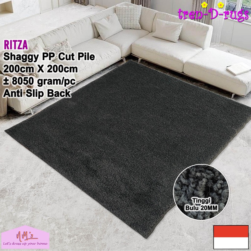 Jual Tren-D-rugs Karpet shaggy polos kotak persegi jumbo besar ...
