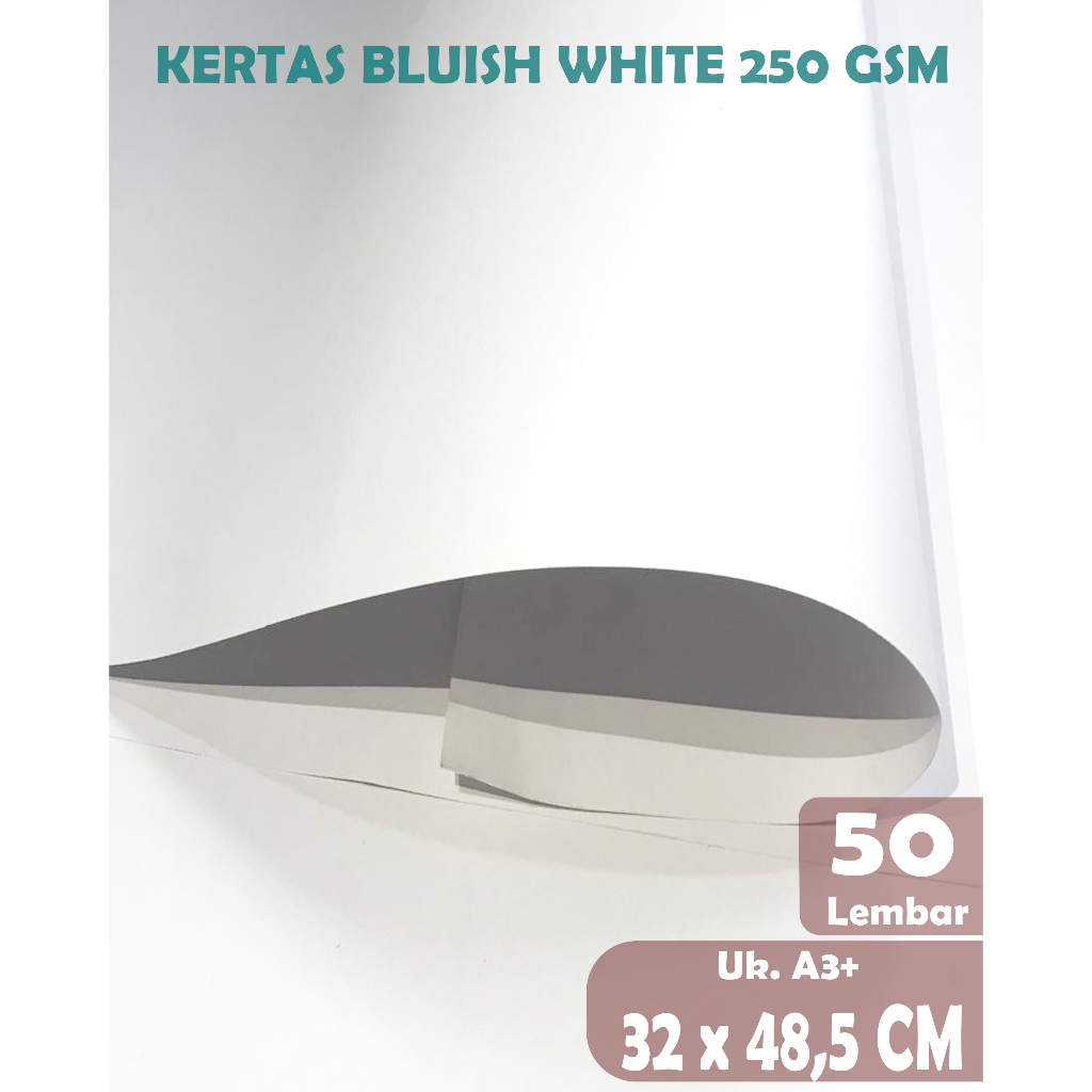 Jual KERTAS BW 250 - KERTAS BLUISH WHITE PUTIH UKURAN A3+ ( 32 X 48,5 ...