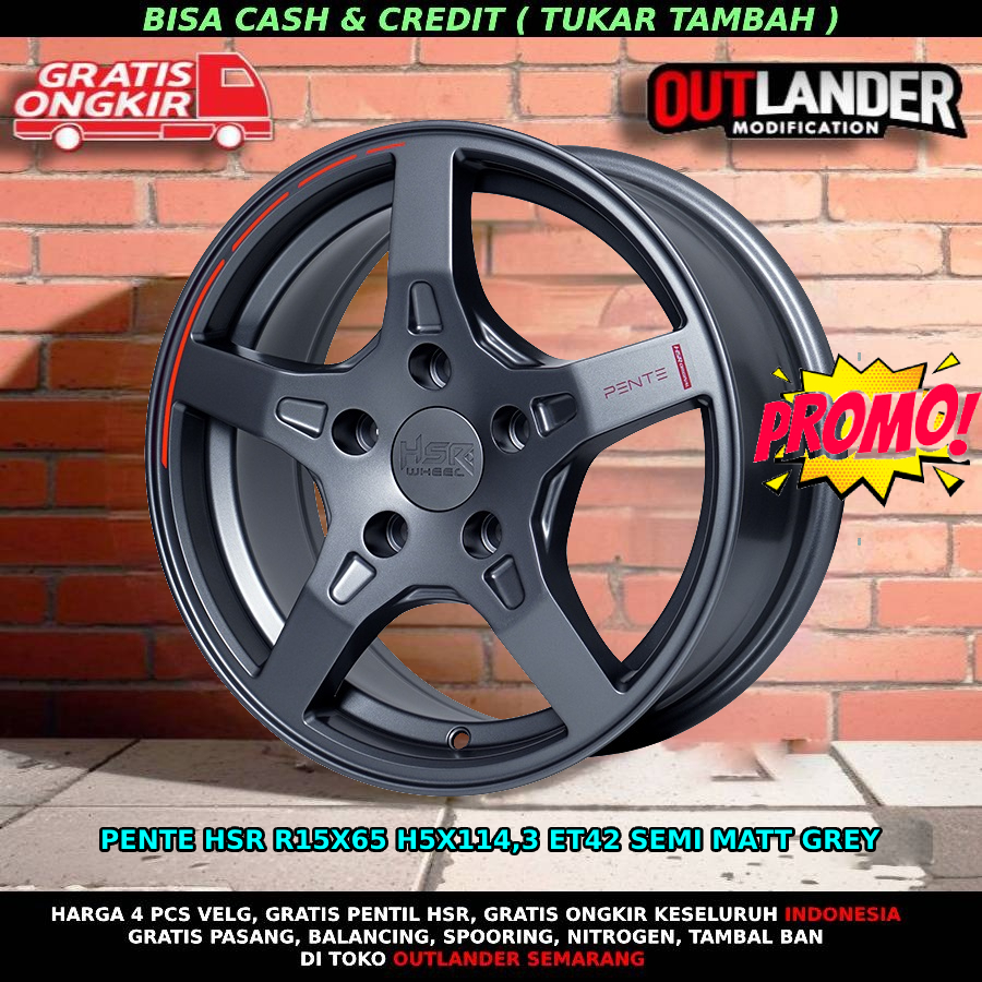 Jual Velg racing hsr pente r15 pcd 5x114,3 grey untuk innova ertiga ...