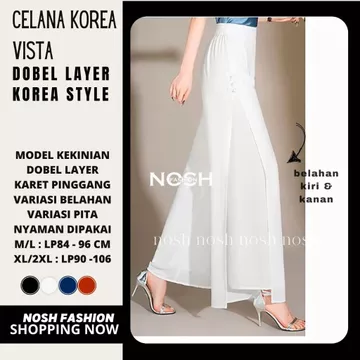 Celana Kulot Korea Celana Panjang Sifon Wanita Gaya Korea Cantik Dan Elegan Vista NOSHFashion