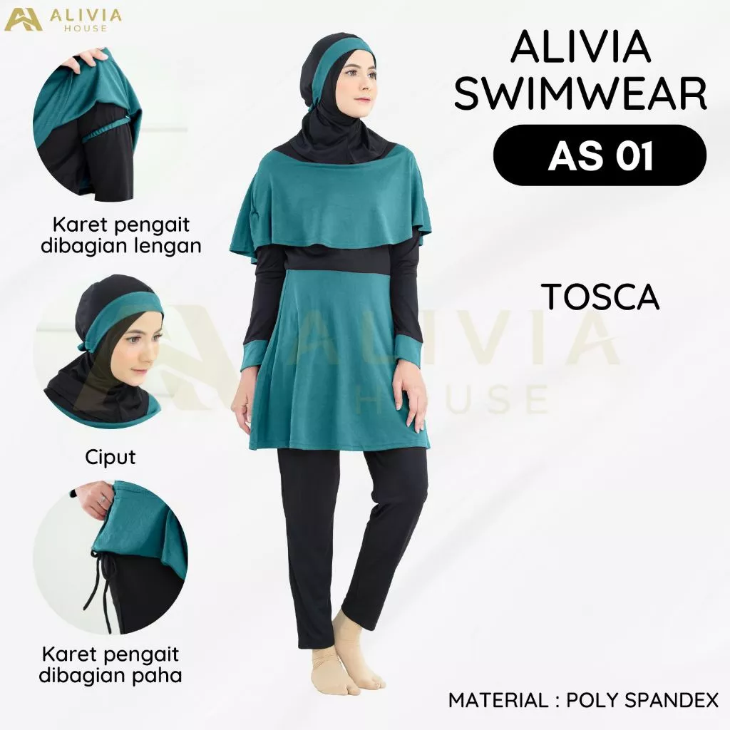 Baju Renang Muslimah Dewasa dan Remaja Alivia Swimwear AS01 - Fashion Marina