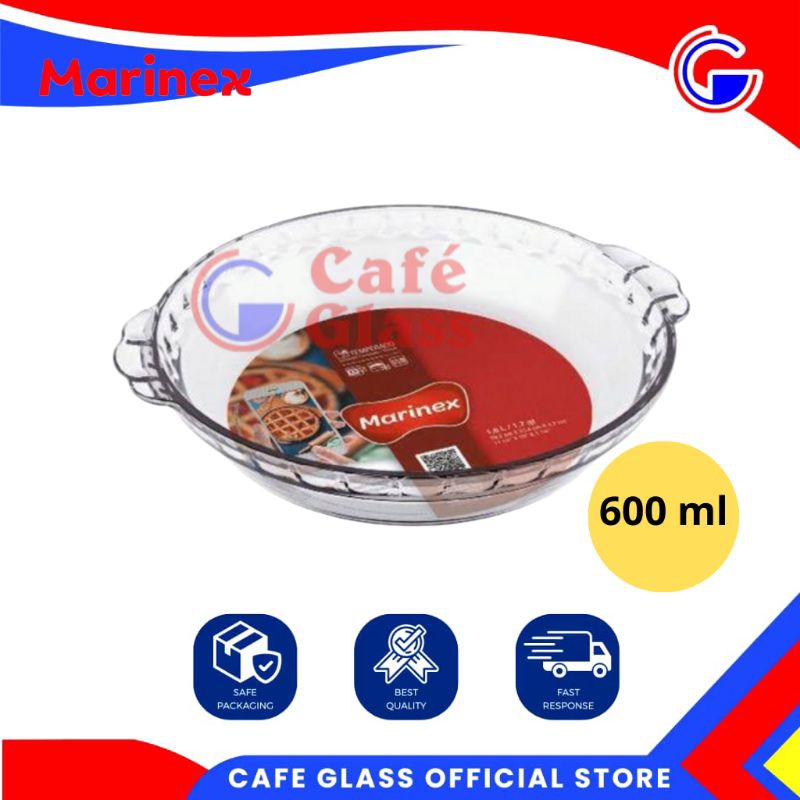 Loyang Kaca Bulat 600Ml - Wadah Saji Marinex Tahan Panas - Loyang Oven Tebal 6227