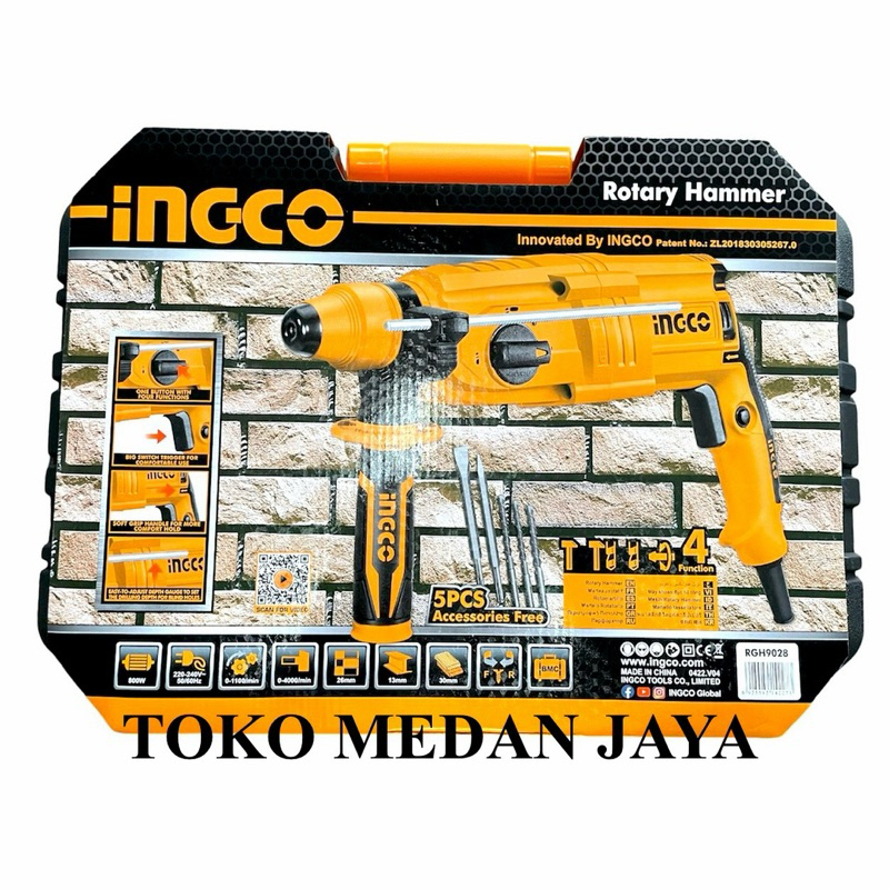Jual MESIN BOR DEMOLITION ROTARY HAMMER 26 MM 3 MODE PAHAT INGCO ...