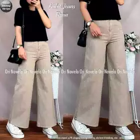 Af Higwaitshigh Waist Kulot Jeans Wanita Premium Asli Jeans Tebal