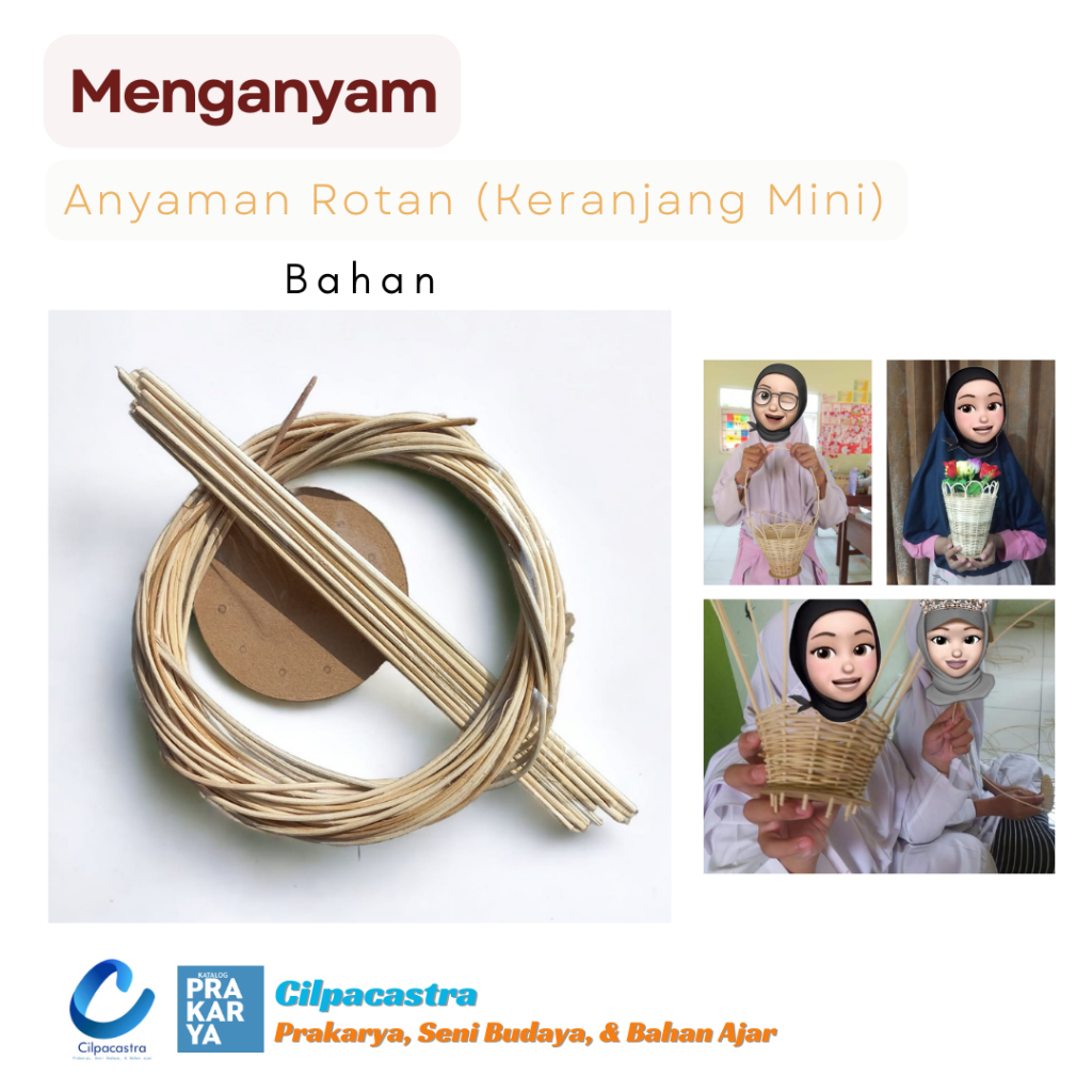 [PRODUK BARU] Anyaman Rotan Siap Rakit, Bahan Ajar Prakarya Kerajinan Tangan Sekolah