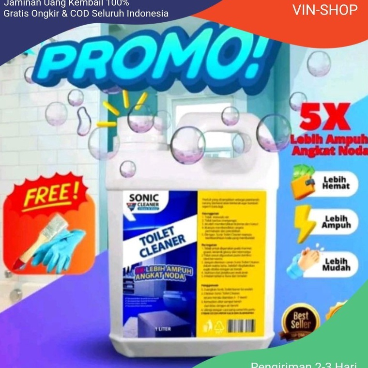 Jual VIN SONIC CLEANER 1 liter Toilet Cleaner Viral sarung tangan kuas ...