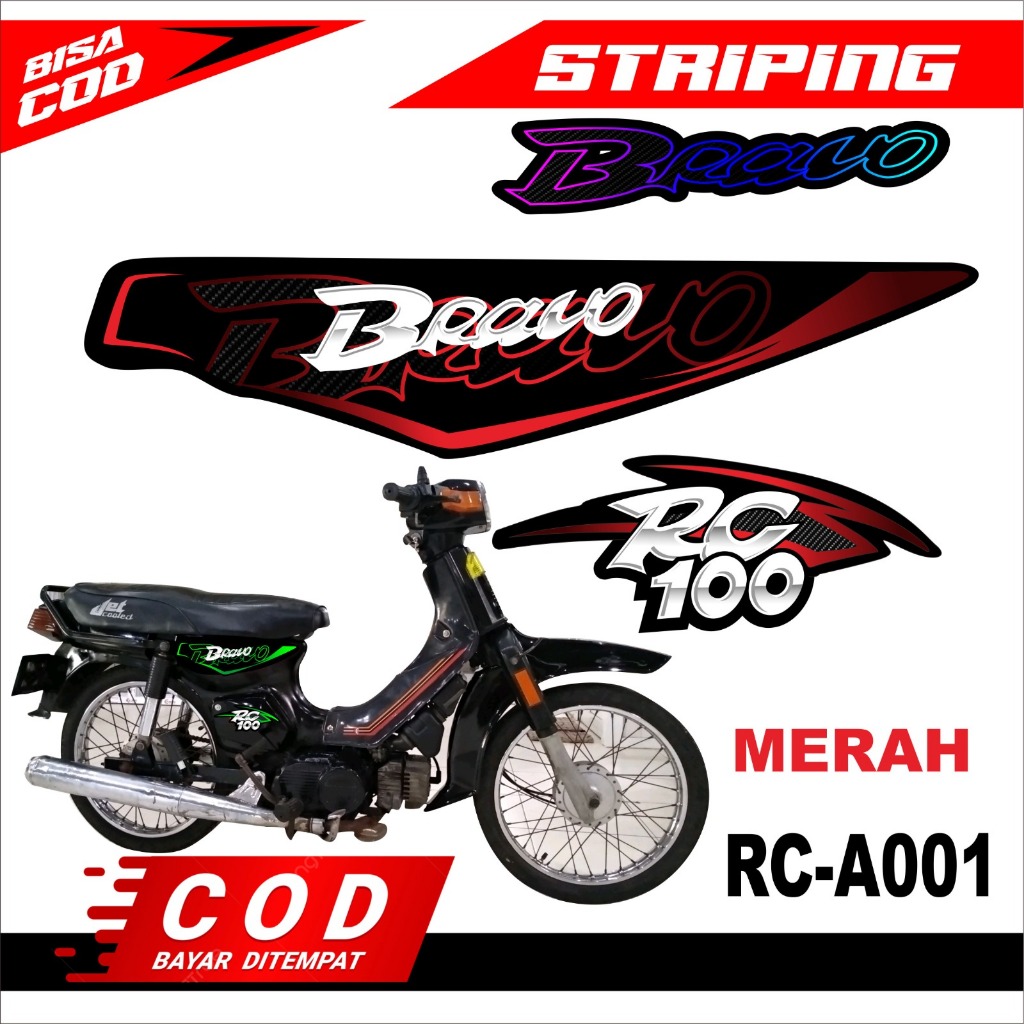 Jual STICKER STRIPING VARIASI MOTOR SUZUKI BRAVO RC100 / STIKER ...