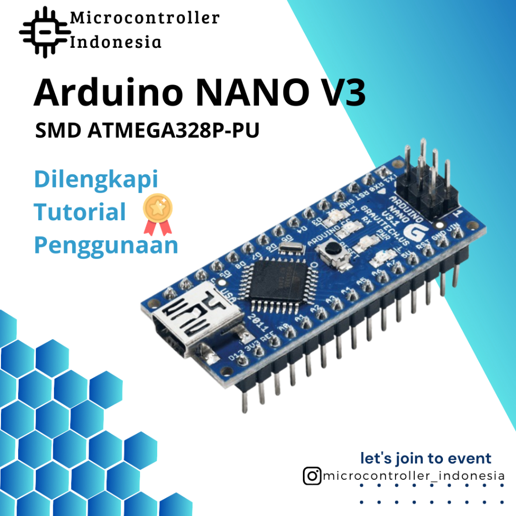 Jual NANO V3 ATMEGA328P-PU 5V ARDUINO NANO ATMEGA328 TANPA KABEL DATA ...
