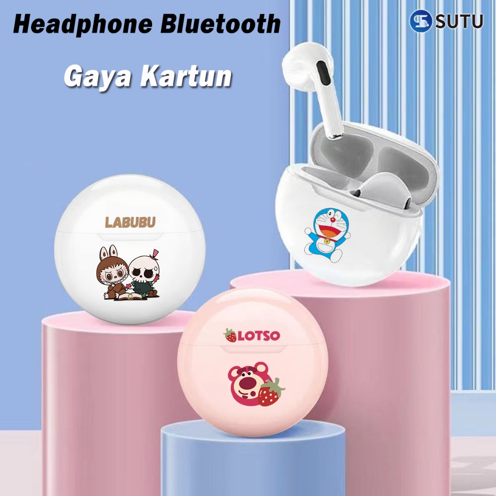 Jual SUTU J6 TWS Headphone Bluetooth Nirkabel Headphone Kartun Kontrol ...