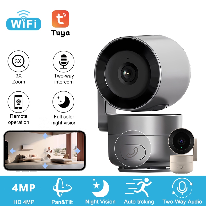 Jual CCTV WiFi Indoor 4MP 3X Zoom IP Camera Full HD 360° PTZ WIFI ...
