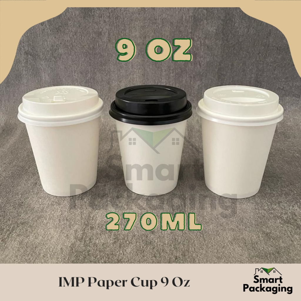 Jual [ISI 50 PCS] IMP Paper Cup 9 Oz / Gelas Kertas 270ml Sekali Pakai ...