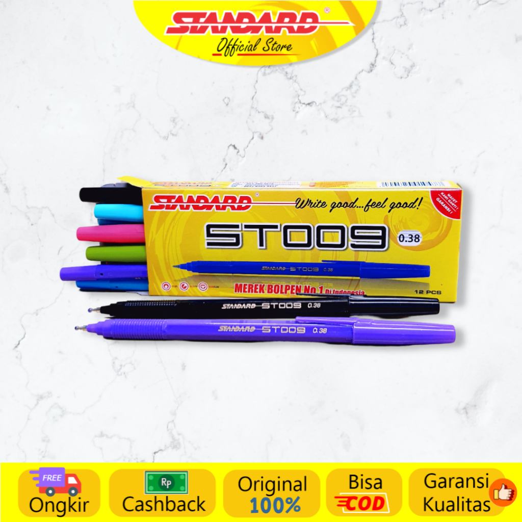Standard - Pulpen ST009 Ceramic Ball 0.38 / 0.5  ( Alat Tulis / Pen / Ballpoint / Pena ) (7)