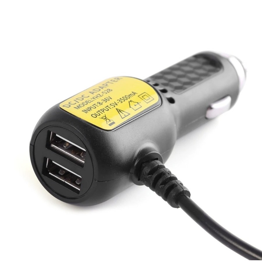 Jual charger kamera mobil dashcam adaptor 2usb 3,5a port 528 | Shopee ...