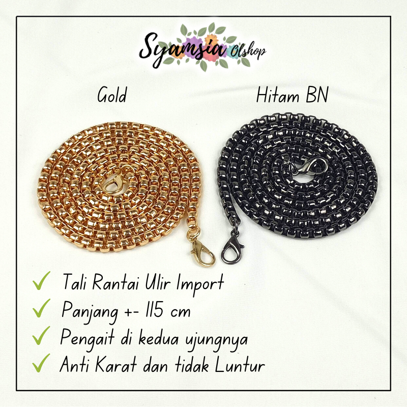 Jual Tali Rantai Tas Wanita Rantai Ulir Logam anti karat tidak Luntur ...