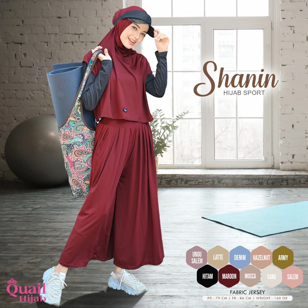 Hijab Quail Shanin Jilbab Sport dan Baju Muslim untuk Olahraga