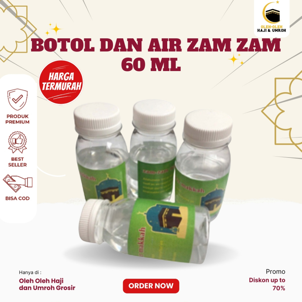Jual Botol Ukuran 60 ML dan Air Zamzam Original Untuk Oleh Oleh Haji ...