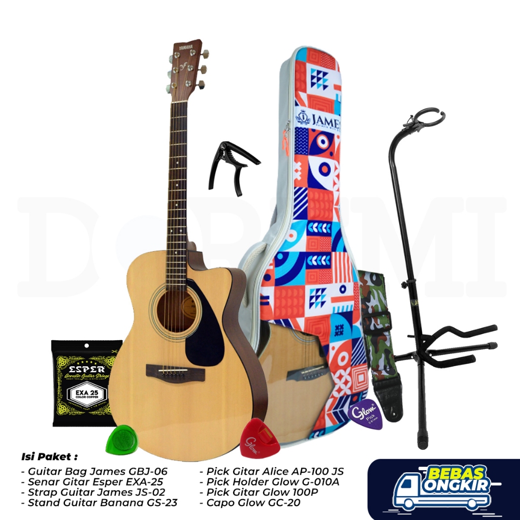 Jual Paket Fancy Gitar Akustik Yamaha FS100C / FS 100 C / FS-100C Black ...