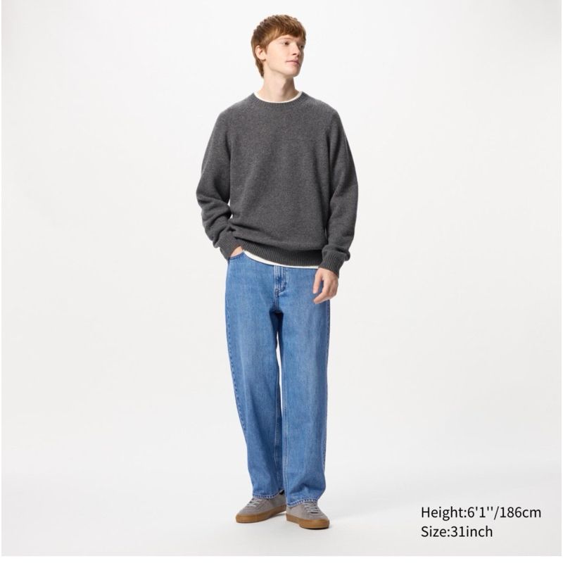 Jeans UNIQLO Homme Taille 44 (W35 L32) - Slim, Noir, 99% Coton, Très Bon état
