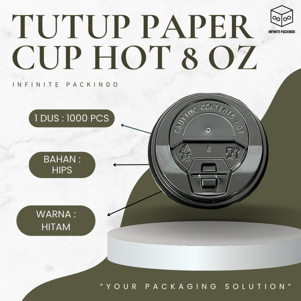 Jual (ISI 50 PCS) Tutup Paper Cup 8oz / Lid Paper Cup 8oz | Warna ...